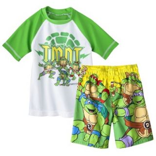Teenage Mutant Ninja Turtles Toddler Boys Short Sleeve Rashguard and Swim