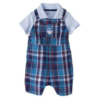 Just One YouMade by Carters Boys Shortall and Bodysuit Set   Blue Plaid 9 M
