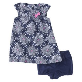 Just One You;Made by Carters Girls Dress and Panty Set   Navy/Pink 24 M 18 M