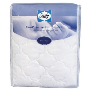 Stain Protection Crib Mattress Pad   White by Sealy