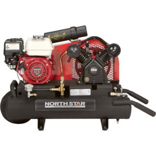 NorthStar� Gas Powered Air Compressor   Honda GX160 OHV Engine, 8 Gallon Twin