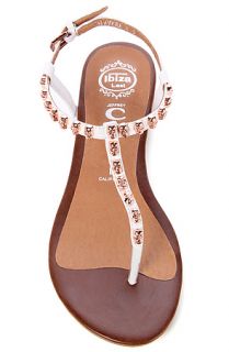 The Jeffrey Campbell Calavera Skull Sandal in White and Rosegold