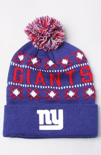 47 Brand Hats The New York Giants Top Off Pom Beanie in Royal Red