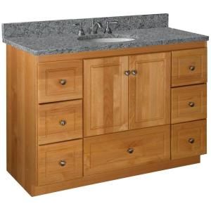 Simplicity by Strasser Ultraline 48 in. W x 21 in. D x 34 1/2 in. H Vanity Cabinet Only in Natural Alder 01.017.2
