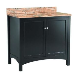 Foremost Haven 37 in. W x 22 in. D Vanity in Espresso and Vanity Top with Stone Effects in Bordeaux TREASEB3722