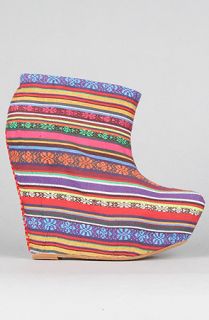 Jeffrey Campbell The Zorey Shoe in Red Multi Stripe