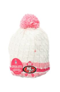 123Beanies San Francisco 49ers Crucial Catch BeanieWhitePink