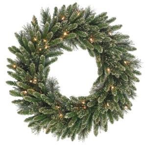 Martha Stewart Living 30 in. Glittery Gold Artificial Wreath with 50 Clear Lights GPG3 319 30W