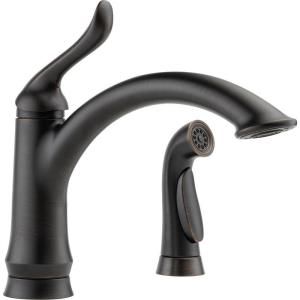 Delta Linden Single Handle Side Sprayer Kitchen Faucet in Venetian Bronze 4453 RB DST