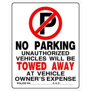 The Hillman Group 15 in. x 19 in. Plastic No Parking Sign 842196