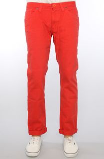 Bellfield Slim Fit Corduroy Pants in Red