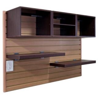 Flow Wall Decor Cube and Shelves Starter Kit with Panels in Maple/Espresso (8 Pieces) FWS 4812 3ME 21
