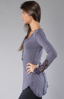 Free People The Crochet Cuff Henley in Violet