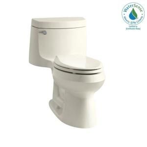 KOHLER Cimarron 1 Piece 1.28 GPF Elongated Toilet with Exposed Trap Toilet in Biscuit 3828 96