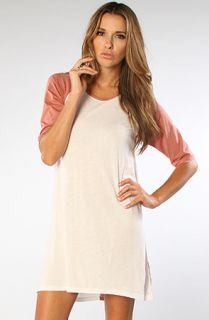 Mad Love The Two Faced Raglan Tee Dress in Dusty Pink