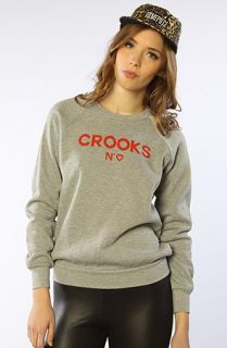 Crooks and Castles Sweatshirt No Love Box Crewneck in Heather Gray