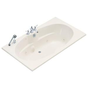 KOHLER ProFlex 6 ft. Whirlpool Tub with Reversible Drain in Biscuit K 1131 H 96