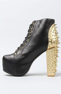 Jeffrey Campbell The Spike Shoe in Black and Gold Heel Cup