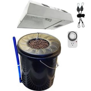 Viagrow Black Bucket Deep Water Culture DWC Hydroponic System with Grow Light and Timer V1DWC KIT