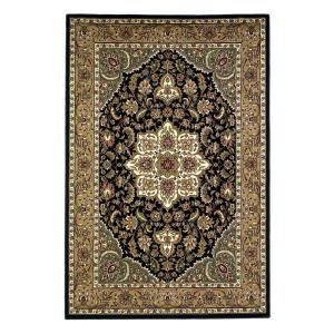 Kas Rugs Classic Medallion Black/Beige 9 ft. 10 in. x 13 ft. 2 in. Area Rug CAM7327910X132