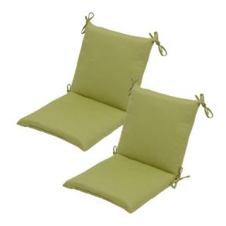 Hampton Bay Green Tea Solid Mid Back Outdoor Chair Cushion (2 Pack) 7410 02002400