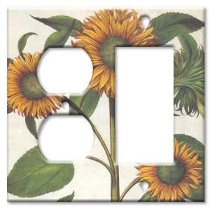 Art Plates Sunflowers   Outlet / Rocker Combo Wall Plate OR 140