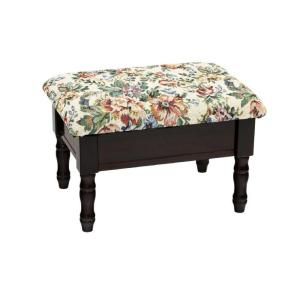 Frenchi Home Furnishing Cherry Queen Anne Style Footstool with Storage H 51 C