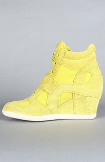 Ash Shoes The Bowie Sneaker in Yellow Suede and Canvas