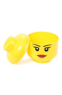 LEGO Storage House Decor Girl Face in Yellow