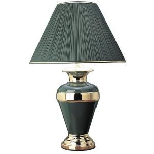 ORE International 32 in. Metal Hunter Green with Gold Lamp 6129GN