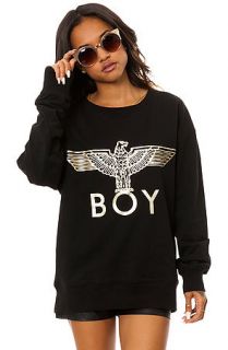 Boy London Sweatshirt Boy Eagle in Gold Foil and Black