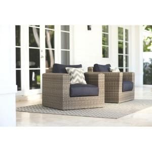 Home Decorators Collection Naples Patio Club Chair with Navy Cushions (2 Pack) 1470710320