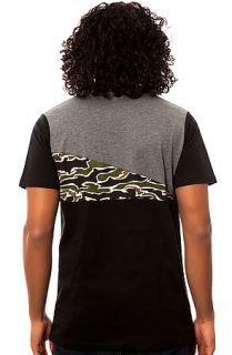 DOPE Tee Blocked in Tiger Camo, Black and Grey
