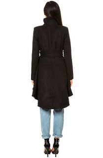 BB Dakota Coat Deena Belted Melton in Black