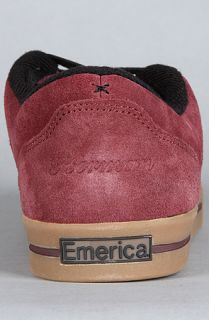 Emerica The GCode Sneaker in Burgundy Gum