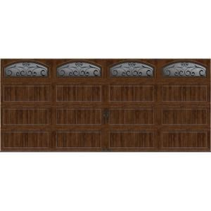 Clopay Gallery Collection 16 ft. x 7 ft. 18.4 R Value Intellicore Insulated Ultra Grain Walnut Garage Door with Windows GR2LU_WO_WIA2