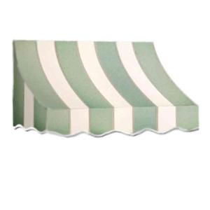 AWNTECH 12 ft. Nantucket Window/Entry Awning (31 in. H x 24 in. D) in Sage/Linen/Cream Stripe NT22 12SLCR