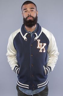 IMKING The Raw Talent Letterman Jacket in Navy Champagne