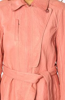 Mademoiselle Coco Pink Elie Tahari Leather Trench Coat