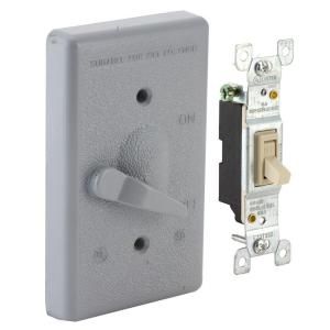 Bell 1 Gang Vertical Lever Switch Weatherproof Cover   Grey 5121 0