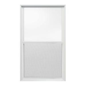 JELD WEN W 2500 Series Aluminum Clad Double Hung, 34 1/8 in. x 56 3/4 in., White with LowE Glass and Screen S62662