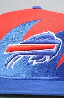 Mitchell & Ness The Buffalo Bills Sharktooth Snapback Hat in Blue Red