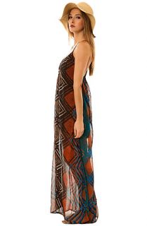 RVCA Dress Aifric Pattern Boho Maxi in Shale Multi