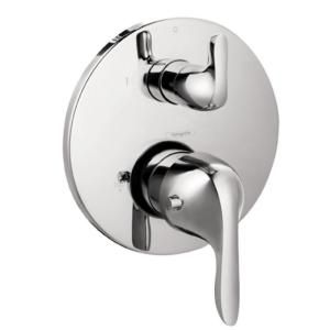 Hansgrohe E Thermostatic 2 Handle Valve Trim Kit with Volume Control and Diverter in Chrome (Valve Not Included) 04226000