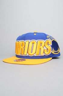Mitchell & Ness The Wordmark Snapback Hat in Blue Yellow