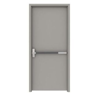 L.I.F Industries 36 in. x 80 in. Flush Gray Exit Right Hand Fire Proof Door Unit with Welded Frame UWX3680R