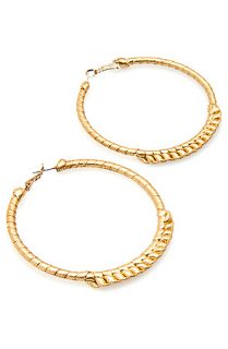 Sevill Michelle Anastos Earrings Gold Hoop Metallic Gold