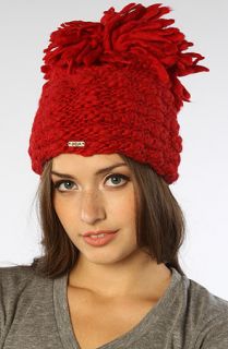 deLux The Vail Pom Pom Hat in Ruby Red