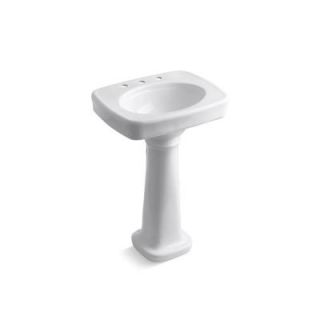KOHLER Bancroft Pedestal Bathroom Sink Combo in White K 2338 8 0