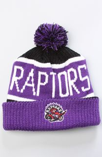 47 Brand Hats The Toronto Raptors Calgary Pom Beanie in Purple Black